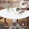 Costway Rustic Dining Table Wooden Dining Table with Round Tabletop & Curved Trestle Legs Natural/Walnut/Black/White/White&Walnut/White&Natural